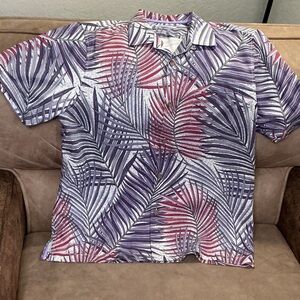 Tommy Bahama Purple and Red Palm Leaf Shirt